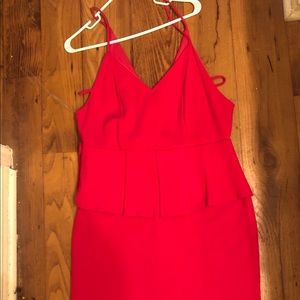 Hot pink peplum dress